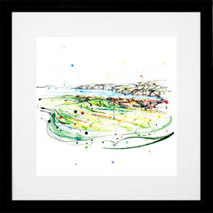 Print Open Edition Golf - Royal Portrush Whiterocks-30 x 30-Black Box Frame (With Mount)