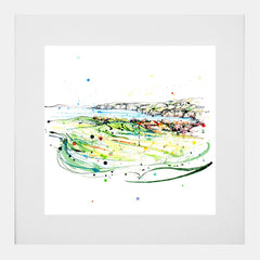 Print Open Edition Golf - Royal Portrush Whiterocks-30 x 30-White Box Frame (With Mount)