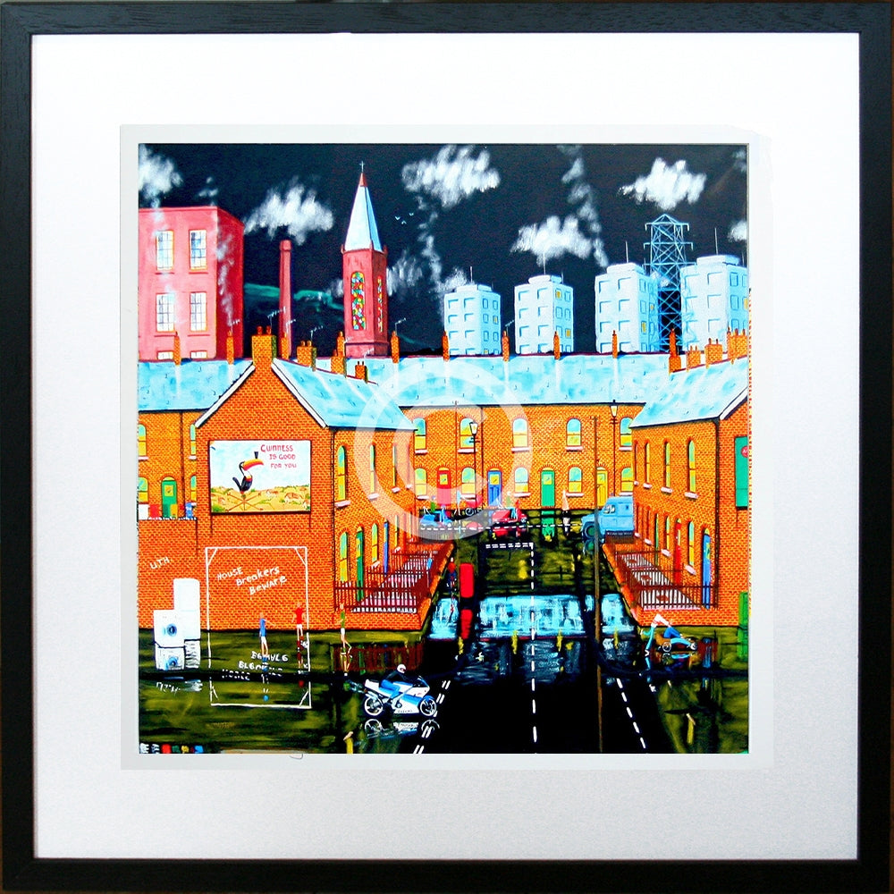 Print - White Trash-40 x 40-Black Box Frame