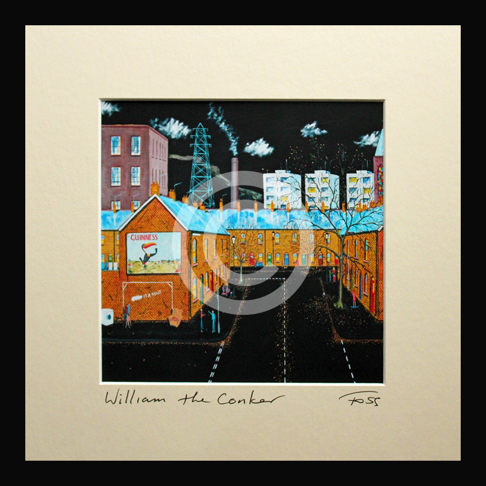 Print - William The Conker 15 x 15-Small Flat Black Frame