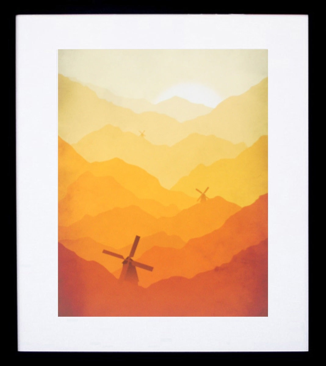 Windmills in Orange Black frame
