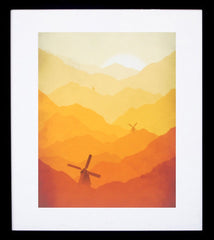Windmills in Orange Black frame