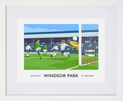 Belfast - Windsor Park Frame White 40x30 With Mount