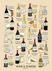 Wine And Cheese In Tan Unframed