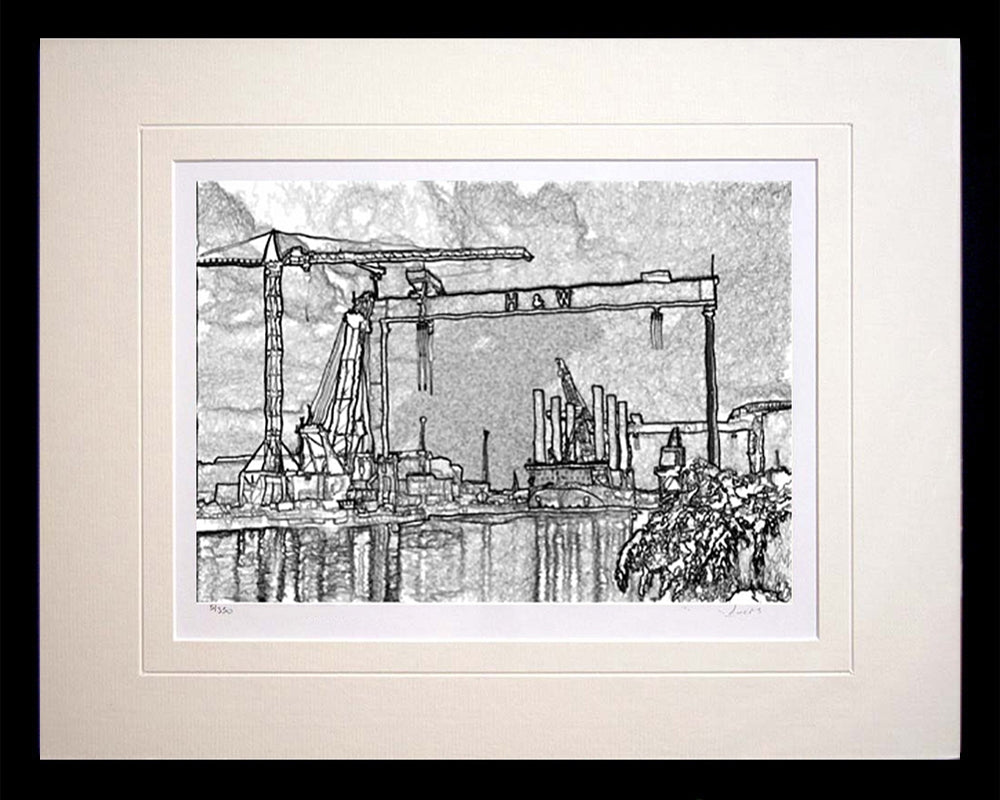 Belfast - Winter at the Yard Frame Black Box 36X30