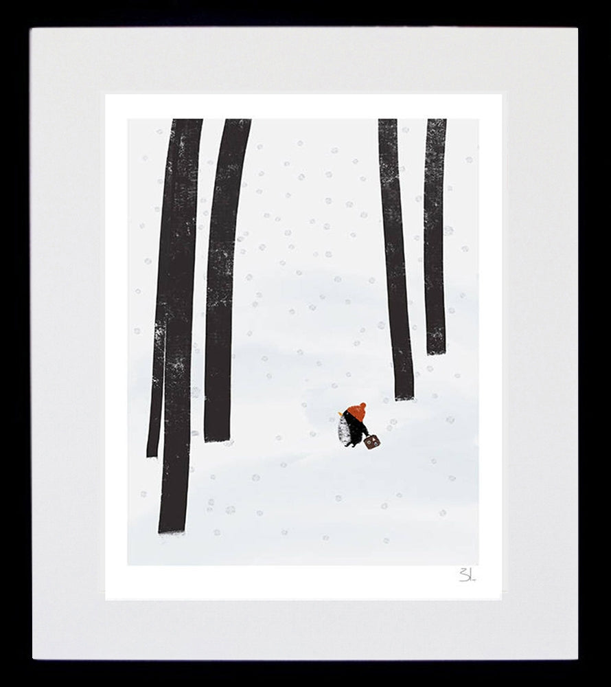 Winter Tourist Black Frame