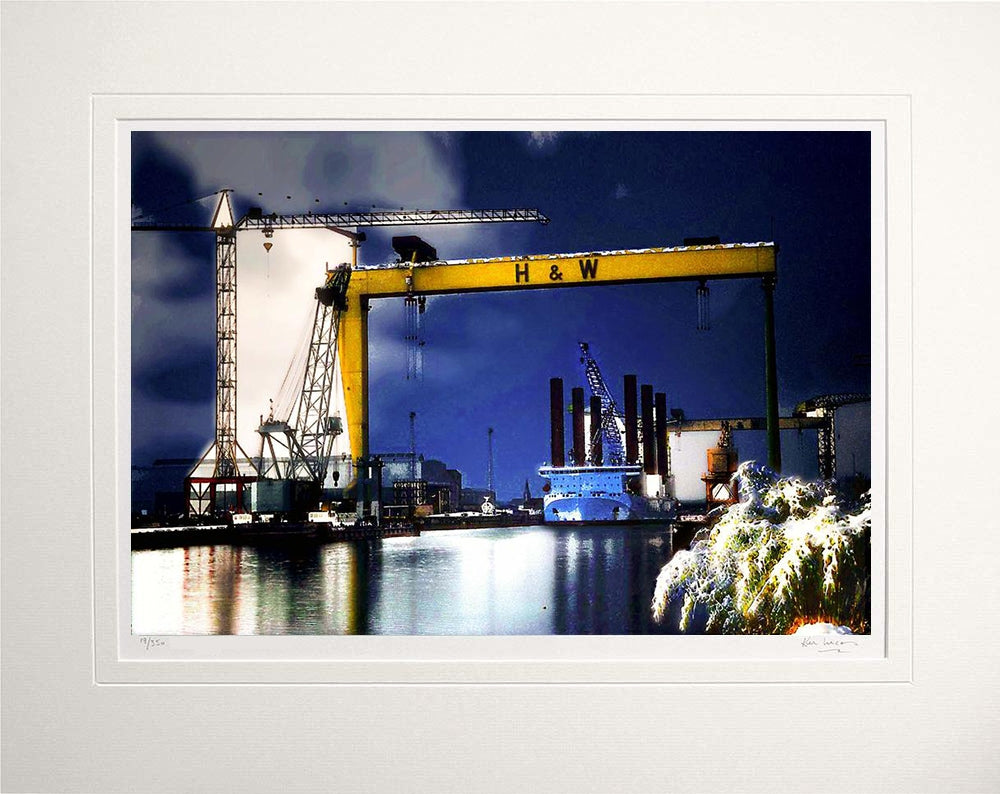 Belfast - Winters Night at the Yard Unframed 60x47.5