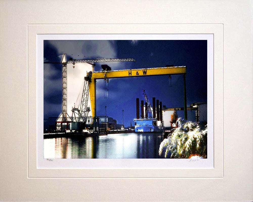 Belfast - Winters Night at the Yard Unframed 36X30