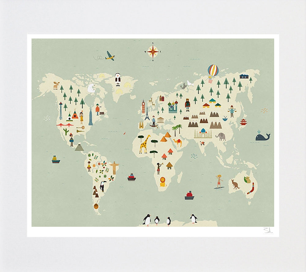 World Map Unframed