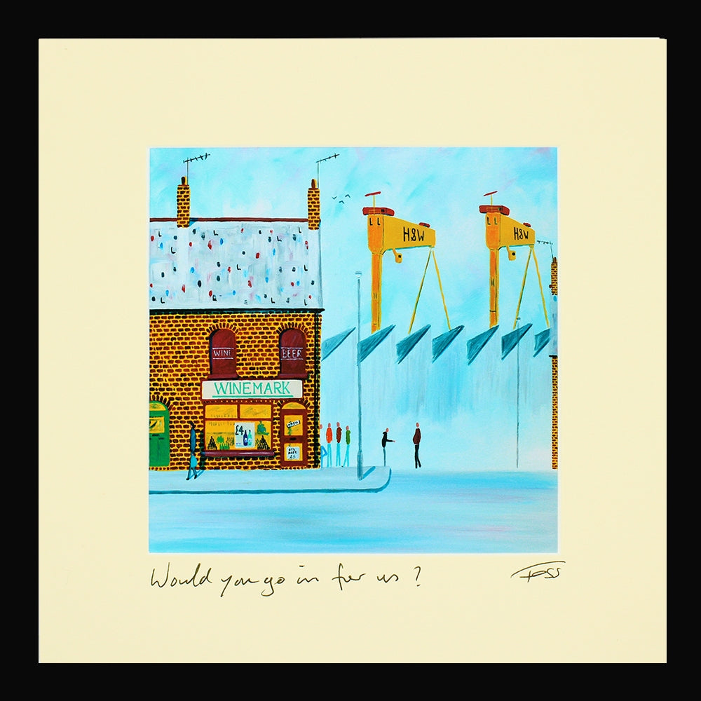 Print - Would You Go In For Us? 15 x 15 Framed