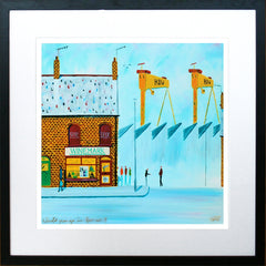 Print - Would You Go In For Us? 40 x 40 Framed