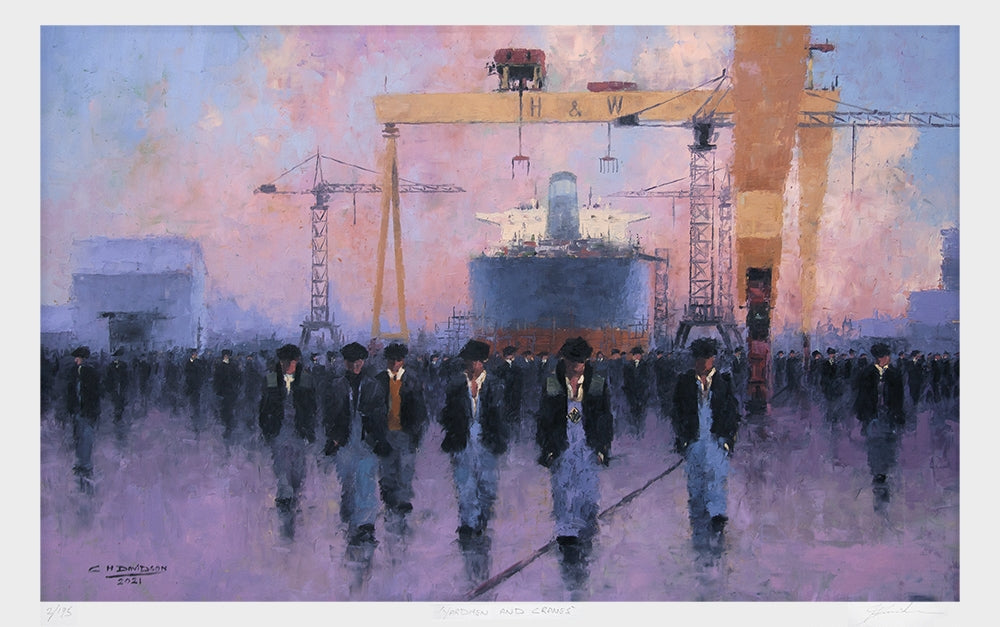 Print - Yardmen And Cranes-89 x 55-Unframed