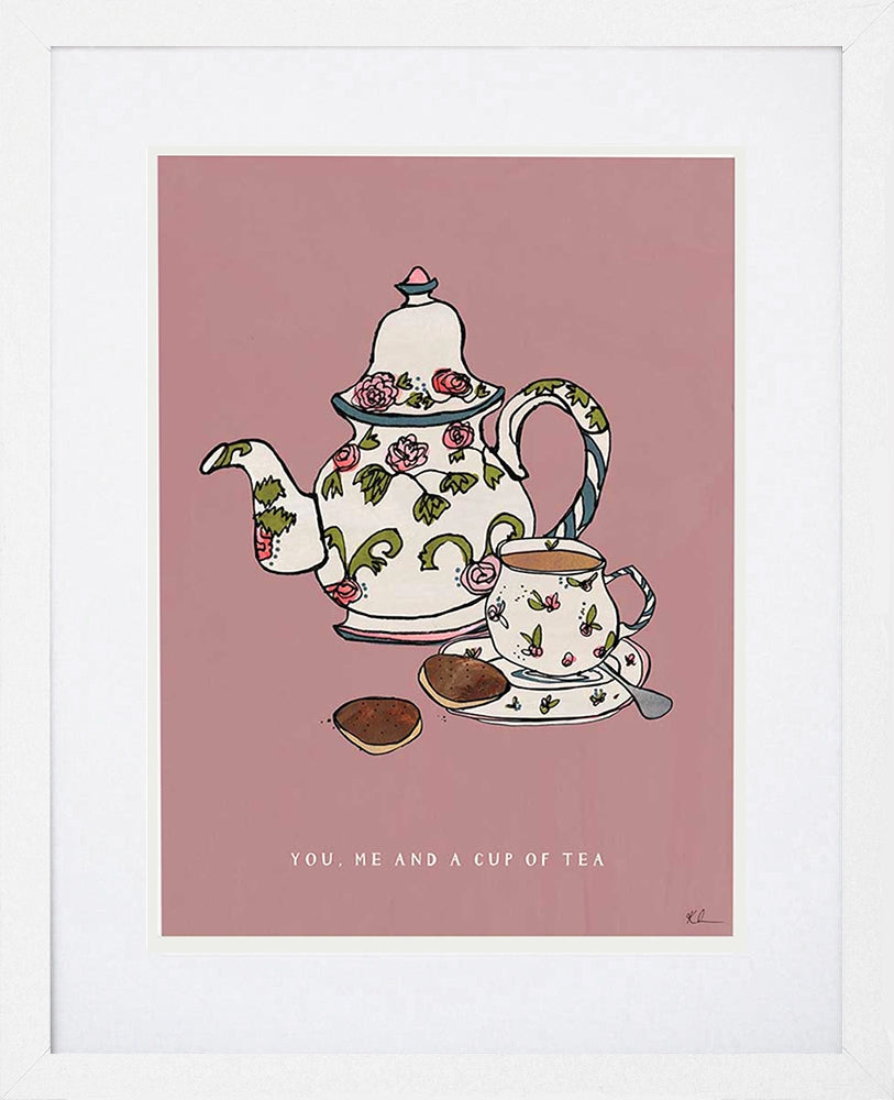 You, Me And A Cuppa Tea White Frame