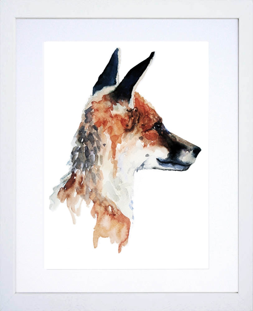 Animals Fox - Young Cub White Frame