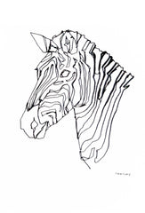 Animals Zebra - Zebra in Black and White Unframed