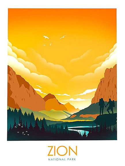 National Park - Zion (Yellow) Unframed