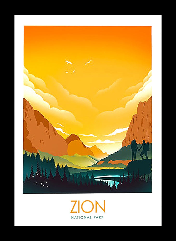 National Park - Zion (Yellow) Framed