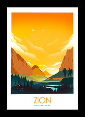 National Park - Zion (Yellow) Framed
