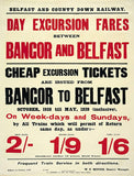 Ireland Co Down - Train Timetable - Belfast and Bangor (UF) 30x40