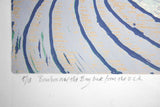 Linocut Print - Bourbon Over The Bay Back From The USA, 2016 - Limited Edition