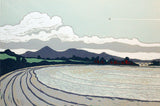Linocut Print - Bourbon Over The Bay Back From The USA, 2016 - Limited Edition