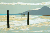 Linocut Print - Back Beach Dundrum, 2013 - Limited Edition