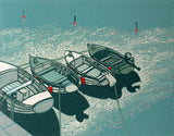 Linocut Print - Bunbeg Boats 2006 - Limited Edition