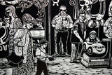 Linocut Print - Co Down Happy Days In Sunny Newcastle 1997 Artist Proof - Limited Edition