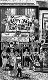 Linocut Print - Co Down Happy Days In Sunny Newcastle 1997 Artist Proof - Limited Edition