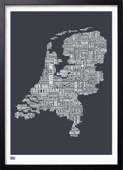 Map - Netherlands in Slate