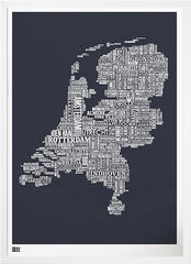 Map - Netherlands in Slate