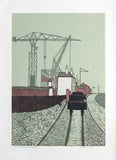 Linocut Print - Belfast Queen's Bridge In The 60's 2006 - Limited Edition