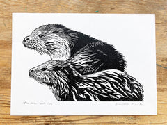 Sea Otter With Cub