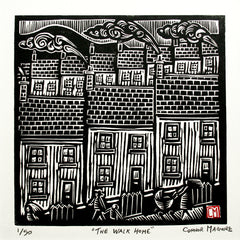 Linoprint - The Walk Home
