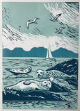 Lino Print - Three Seals