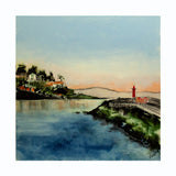 Print - View towards Skipping Stone, Bangor pier