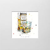 Print Open Edition Drinks - A Wee Night Cap II-12 x 12-Unframed