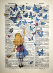 Alice Reaching For Butterflies-Available In One Size Only-Unframed