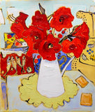 Amaryllis In White Jug Unframed
