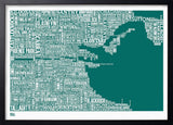 Map - Ireland Dublin In Emerald Green Frame Black
