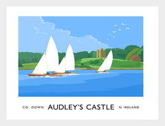 Co Down - Audleys Castle Frame White 40x30 No Mount