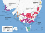 Australia Wine Map Unframed