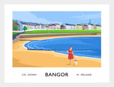 Co Antrim - Ballyholme Beach-40 x 30-White Box Frame (No Mount)