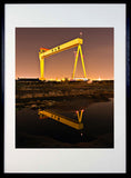 Belfast Shipyard Lights Black Frame 40x50