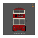 Belfast Trolley Bus Unframed 29x29