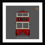 Belfast Trolley Bus Black frame 15x15