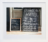 Paris In Black - Menu Board II Frame White 
