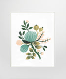 Blue Botanical Unframed