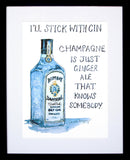 Drinks Gin - Bombay Sapphire I'll Stick With Gin Frame Black