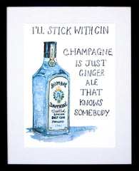 Drinks Gin - Bombay Sapphire I'll Stick With Gin Frame Black